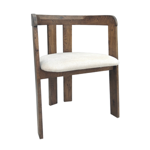 Rebecca - Esszimmerstuhl aus Räuchereiche mit gepolstertem Sitz in Beige