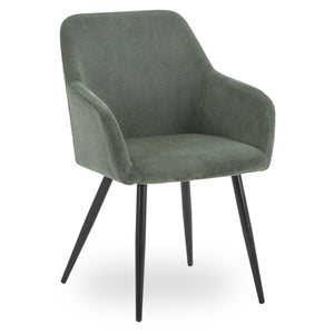 Jenna Esszimmerstuhl – Grüner Samt mit schwarzen Beinen