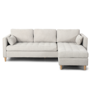 Lulu – Ecksofa, Rechts und Links wendbar, helles beige- L: 215 x T: 83 x H: 78 cm