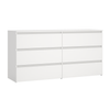 Maise Kommode 70x138x41 cm mit 6 Schubladen in weiß