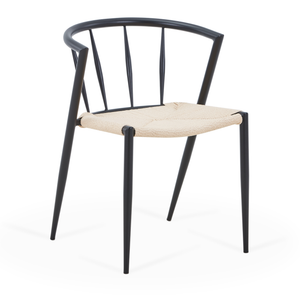 Bella - Esszimmerstuhl mit Geflechtsitz, Schwarz