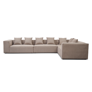 Hailey – Ecksofa Modulsofa in Sand mit 4 Modulen (Aufstellung 2) L: 368 x T: 247 x H: 65 cm