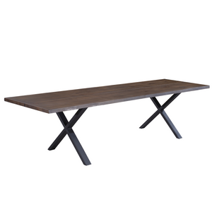 Susan - Esstisch, Eiche Massiv, Räuchereiche, 300 x 95 Cm (Vorbereitet Für Ansteckplatten)