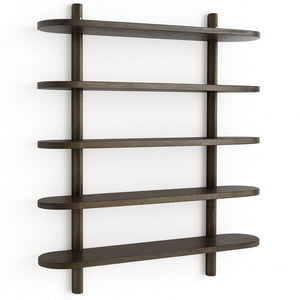 Juliet Wandregal in Räuchereiche mit 5 Böden H:140 x T:22 x B:75 cm