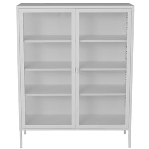Herman Glas Vitrine - Weißes Metall - 110x40x140cm