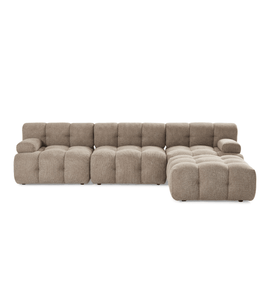 Lilie – Modulsofa in Sand mit 3 Modulen, rechts- und linksdrehbarer Chaiselongue – L: 285 x T: 190 x H: 64 cm