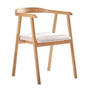 Jocelyn Esszimmerstuhl aus Eiche mit beige gepolsterter Sitzfläche