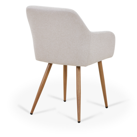 Jenna Esstischstuhl - beige Textil mit Eichenoptik