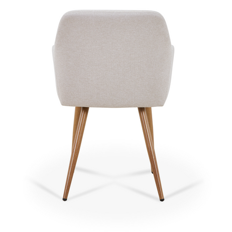 Jenna Esstischstuhl - beige Textil mit Eichenoptik