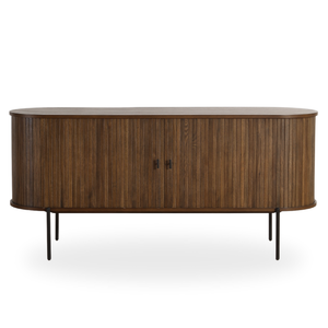 Florence Jalousieschrank mit Lamellen in gerookt Eichenholz 160x45x75 cm