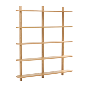 Juliet Eiche Wandregal mit 5 Böden H:140 x T:22 x B:130 cm