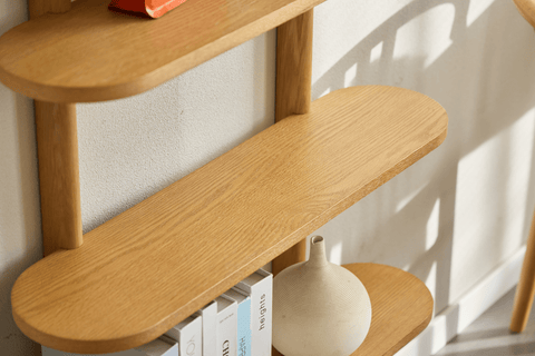 Juliet Eiche Wandregal mit 5 Böden H:140 x B:22 x B:75 cm