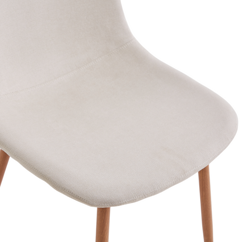 Anna Esszimmerstuhl - beige Textil mit Eichenoptik