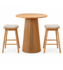 Bar-Set mit Lewis-Bartisch aus Eiche und 2 Tobi-Barhockern aus Eiche
