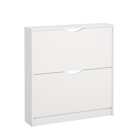 Livo Schuhschrank mit 2 Klappen in weiß
