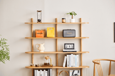 Juliet Eiche Wandregal mit 5 Böden H:140 x T:22 x B:130 cm