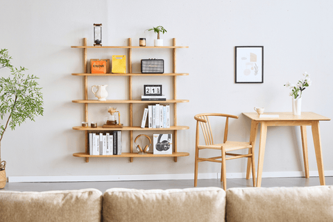 Juliet Eiche Wandregal mit 5 Böden H:140 x T:22 x B:130 cm