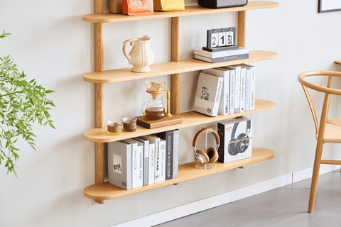 Juliet Eiche Wandregal mit 5 Böden H:140 x T:22 x B:130 cm