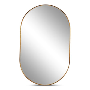 Linda ovaler Spiegel mit Messing/Goldrahmen 50x80 cm