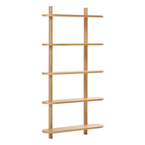 Juliet Eiche Wandregal mit 5 Böden H:140 x B:22 x B:75 cm