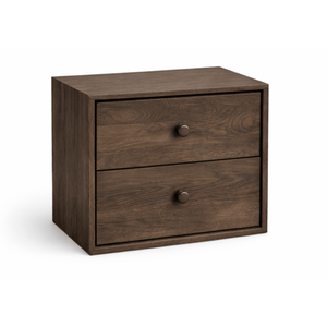 Rumi Wandregal mit Schubladen 33x20x33 cm Eiche geräuchert inkl. Wandhalterungen