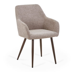 Jenna Esszimmerstuhl - Stoff sand mit geräucherter Eichenoptik