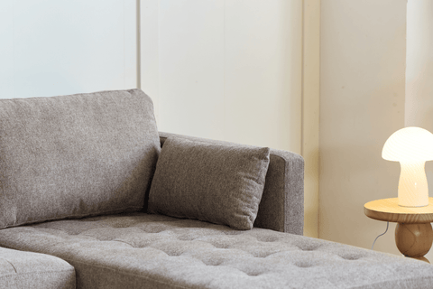 Lulu - Wendesofa mit Chaiselongue rechts und links in Sand - L: 215 x T: 82 x H: 78 cm