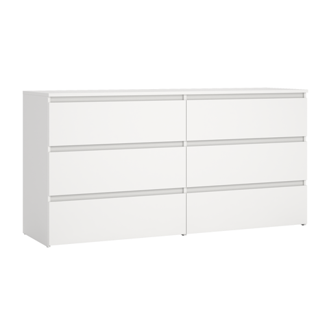 Maise Kommode 70x138x41 cm mit 6 Schubladen in weiß