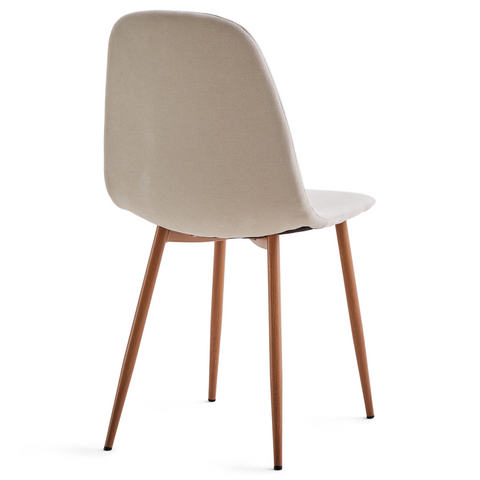 Anna Esszimmerstuhl - beige Textil mit Eichenoptik