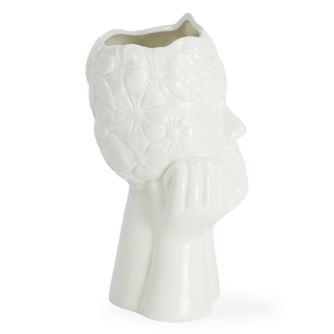 Asti Keramikvase weiß 19,8 cm