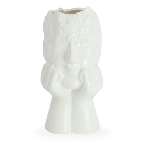 Asti Keramikvase weiß 19,8 cm