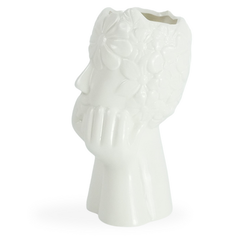 Asti Keramikvase weiß 19,8 cm