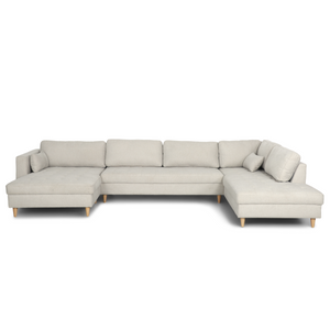 Brandy - U-Sofa - nach links gewendet - beige - mit Chaiselong - L: 360 x T: 211 x H: 78 cm