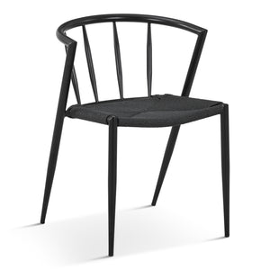 Bella Esszimmerstuhl - Schwarz Mit Schwarzem Geflechtsitz