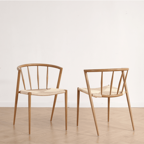 Bella Esszimmerstuhl - im Eichenlook mit Geflechtsitz