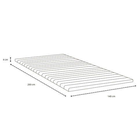 Boxspringbett in Beige 140x200 cm mit 4 cm PU-Schaum Topper, exkl. Bettbeine