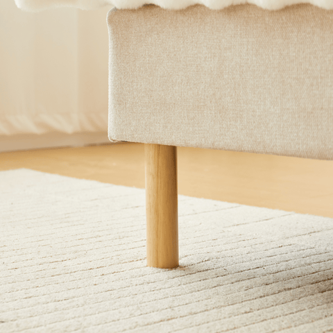 Premium Boxspringbett in Beige 90x200 cm mit 7 cm Memoryschaum Topper, exkl. Bettbeine