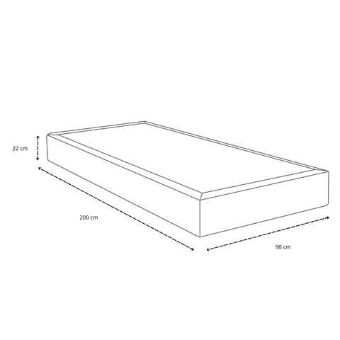 Premium Boxspringbett in Beige 90x200 cm mit 7 cm Memoryschaum Topper, exkl. Bettbeine