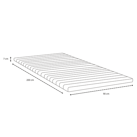 Premium Boxspringbett in Beige 90x200 cm mit 7 cm Memoryschaum Topper, exkl. Bettbeine