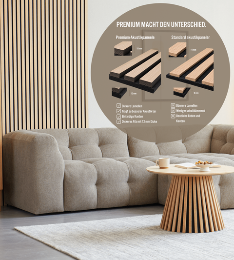 Muster einer Akustikplatte aus geräuchertem Eichenfurnier 150 x 120 mm