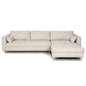 Brandy - Beige umkehrbares Chaiselongue-Sofa, rechts- und linksdrehbar - L: 290 x T: 96 x H: 80 cm