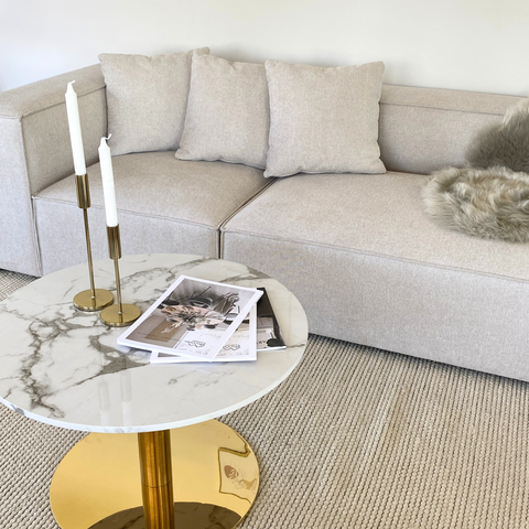 Hailey - Sitzelement für Modulsofa, Eckmodul in Beige L: 100 X T: 100 X H: 65 Cm