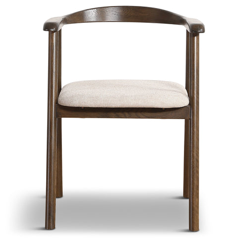 Jocelyn Esszimmerstuhl aus geräucherter Eiche mit beige gepolsterter Sitzfläche