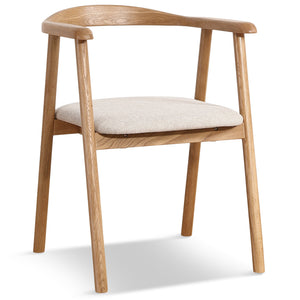 Jocelyn Esszimmerstuhl aus Eiche mit beige gepolsterter Sitzfläche