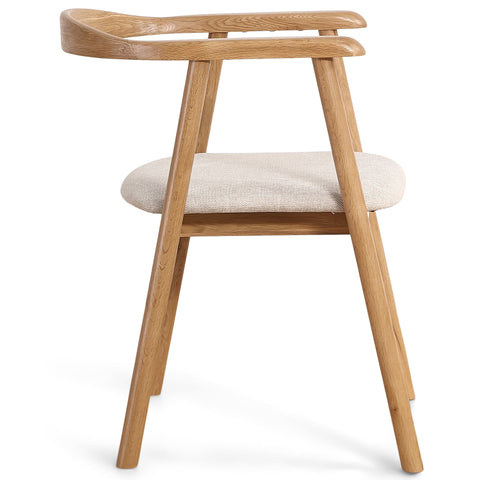 Jocelyn Esszimmerstuhl aus Eiche mit beige gepolsterter Sitzfläche