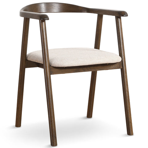 Jocelyn Esszimmerstuhl aus geräucherter Eiche mit beige gepolsterter Sitzfläche