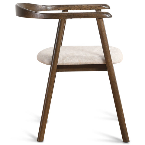 Jocelyn Esszimmerstuhl aus geräucherter Eiche mit beige gepolsterter Sitzfläche