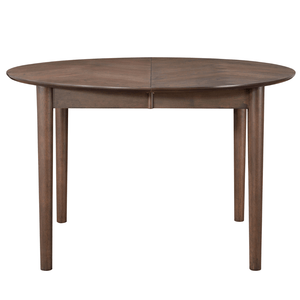 Joshua – Runder Esstisch aus geräucherter Eichenfurnier mit Auszug 120/160/200 cm – inkl. 2 Ansteckplatten