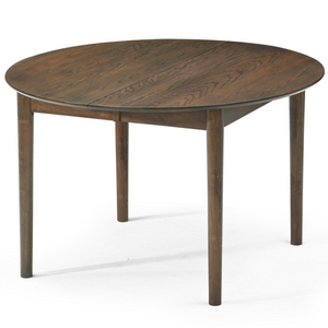 Liam runder Esstisch in geräucherter Eichenfurnier mit Auszug 120/160/200 cm - Inklusive 2 Zusatzplatten