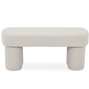 Linea Bank Weiß Bouclé 100x42x44 cm